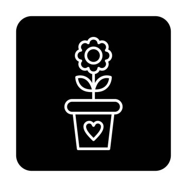 çiçek saksısı vektör illüstrasyonu