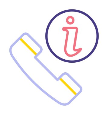 Basit çağrı bilgi simgesi, vektör illüstrasyonu