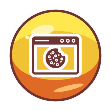 Basit Web Kurabiyeleri simgesi, vektör illüstrasyonu