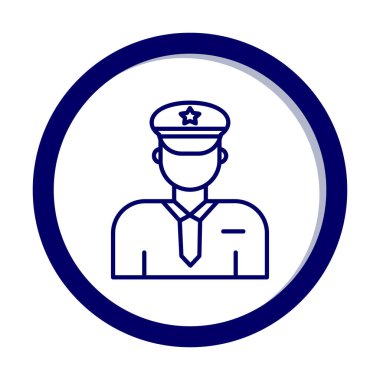 Üniformalı düz simgeli polis memurunun vektör çizimi