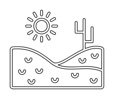 Çöl manzarası ikonu vektör illüstrasyon tasarımı