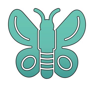 Kelebek Vektör Simgesi Düz Çizim 