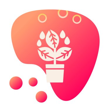 çömlek simgesine bitki, vektör illüstrasyonu 