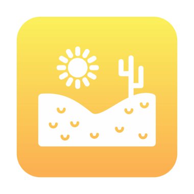 Çöl manzarası ikonu vektör illüstrasyon tasarımı