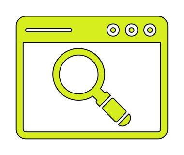 Basit Tarayıcı Arama simgesi, vektör illüstrasyonu