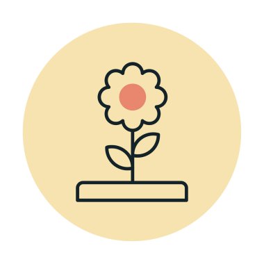  düz çiçek vektör simgesi. tasarım çizimi   