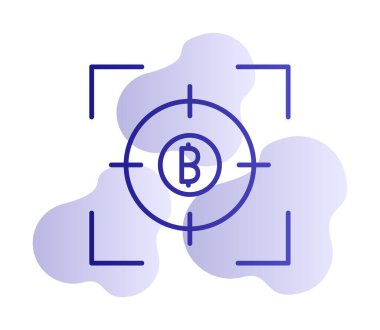 Bitcoin ve hedef. Web simgesi tasarımı