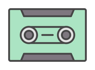 Kaset. Web simgesi basit illüstrasyon                               