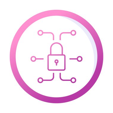 Ağ güvenlik simgesi, vektör çizim 