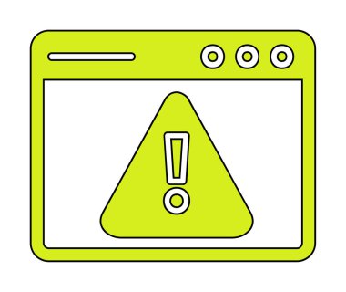 Basit Web Uyarı simgesi, vektör illüstrasyonu