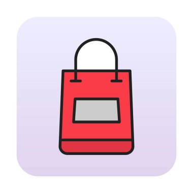 Alışveriş poşeti simgesi, vektör illüstrasyonu basit tasarım