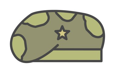 Askeri Şapka ikon vektör illüstrasyonu