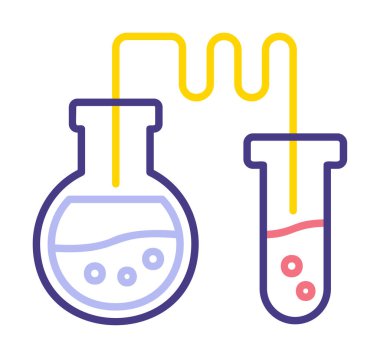Test tüplü kimya laboratuvarı. Kimya konsepti                                             