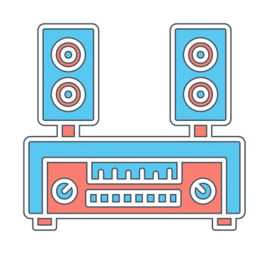 renk çizgisi ses hoparlörleri vektör çizimi 