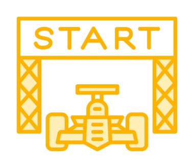 simgeyi başlat. Web için Irk vektör simgesinin başlatılmasının basit bir gösterimi.                                