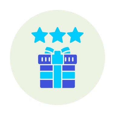 düz hediye ve düz vektör renk ikonu tasarımını gözden geçir