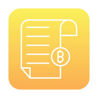 Bitcoin imzalı fatura simgesinin vektör illüstrasyonu 