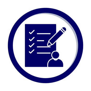 Kontrol listesi düz simgesi, vektör illüstrasyonu 