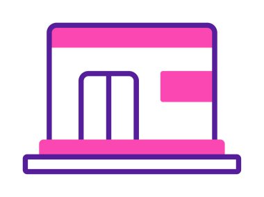 Sığınak düz ikon vektör çizimi