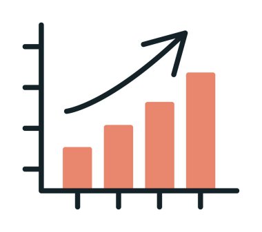 büyüyen grafik, bar grafiği vektör çizimi