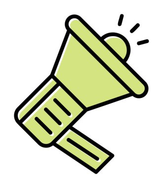 Megafon vektör illüstrasyonlu tanıtım konsepti simgesi