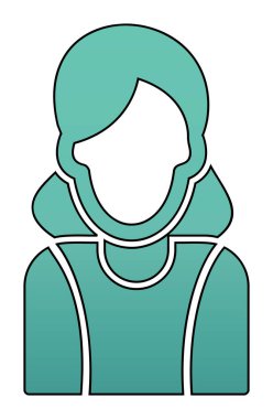 Kadın avatar simgesi, vektör illüstrasyonu 