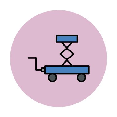 Makas kaldırma simgesi tasarımı, vektör illüstrasyonu