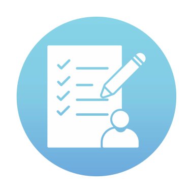 Kontrol listesi düz simgesi, vektör illüstrasyonu 