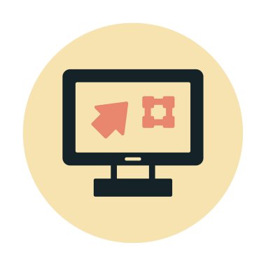 Ekran simgesinde basit Grafik Tasarım uygulaması, vektör illüstrasyonu