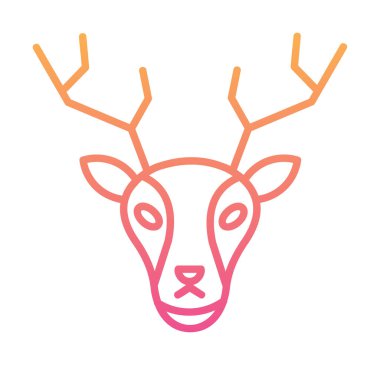 Geyik. Web simgesi basit illüstrasyon