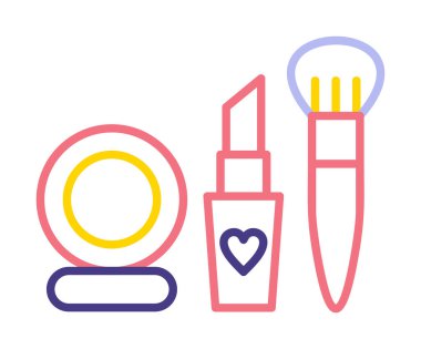 Makyaj araçları web simgesi, vektör illüstrasyonu