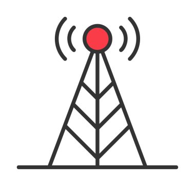 Basit anten simgesi, vektör illüstrasyonu