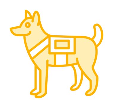 Askeri Köpek simgesi vektör illüstrasyonu