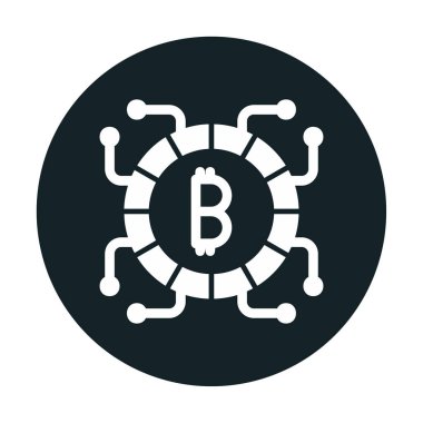 Basit bitcoin simgesi, vektör illüstrasyonu