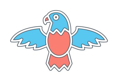 Kartal kuş simgesi, vektör illüstrasyonu  