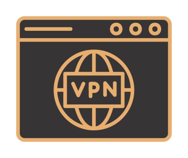 Basit Vpn bağlantı simgesi, vektör illüstrasyonu