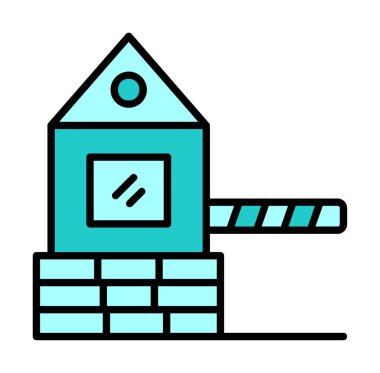 Askeri Bariyer simgesinin vektör çizimi 