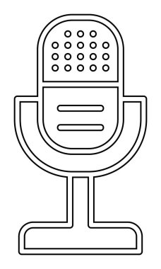 mikrofon yassı ikon. mikrofon logosu, vektör illüstrasyonu.