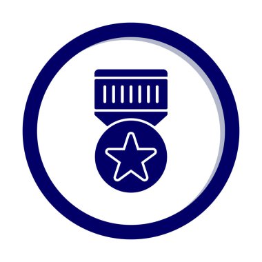 Moda düz renk olarak basit madalya simgesi. 