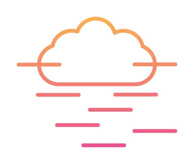 Sis ve bulut simgesi, hava sembolü, vektör illüstrasyonu   