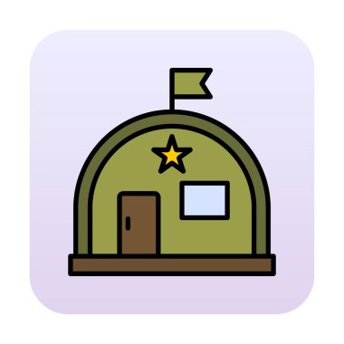 Basit Askeri Depo simgesi, vektör illüstrasyonu