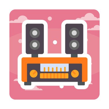 renk çizgisi ses hoparlörleri vektör çizimi 