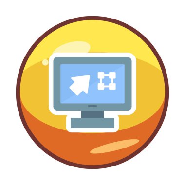 Ekran simgesinde basit Grafik Tasarım uygulaması, vektör illüstrasyonu