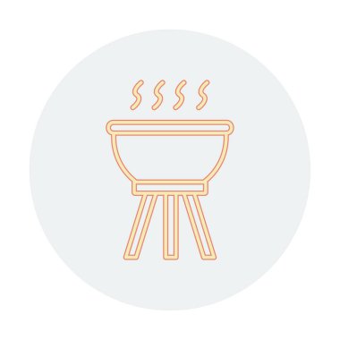 Barbekü. Web simgesi basit illüstrasyon                  
