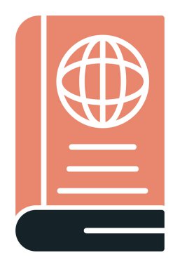 Basit Dünya Kitabı simgesi, vektör illüstrasyonu