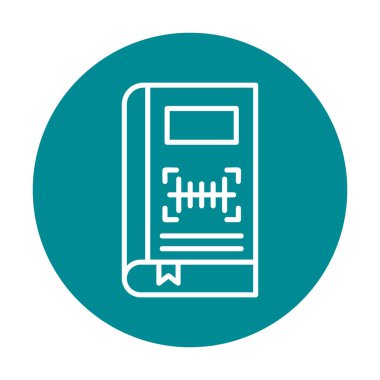 Barkod simgesi olan kitabın vektör illüstrasyonu  