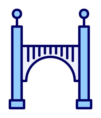 köprü düz simgesi, vektör illüstrasyon tasarımı 