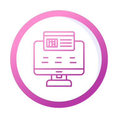 Basit Çevrimiçi Ödeme simgesi, vektör illüstrasyonu