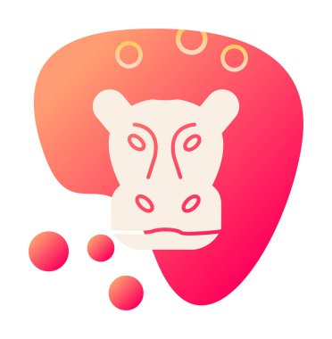 Hippopotamus baş ikon vektör çizimi