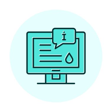 Bilgi vektörü illüstrasyonlu bilgisayar ekranı